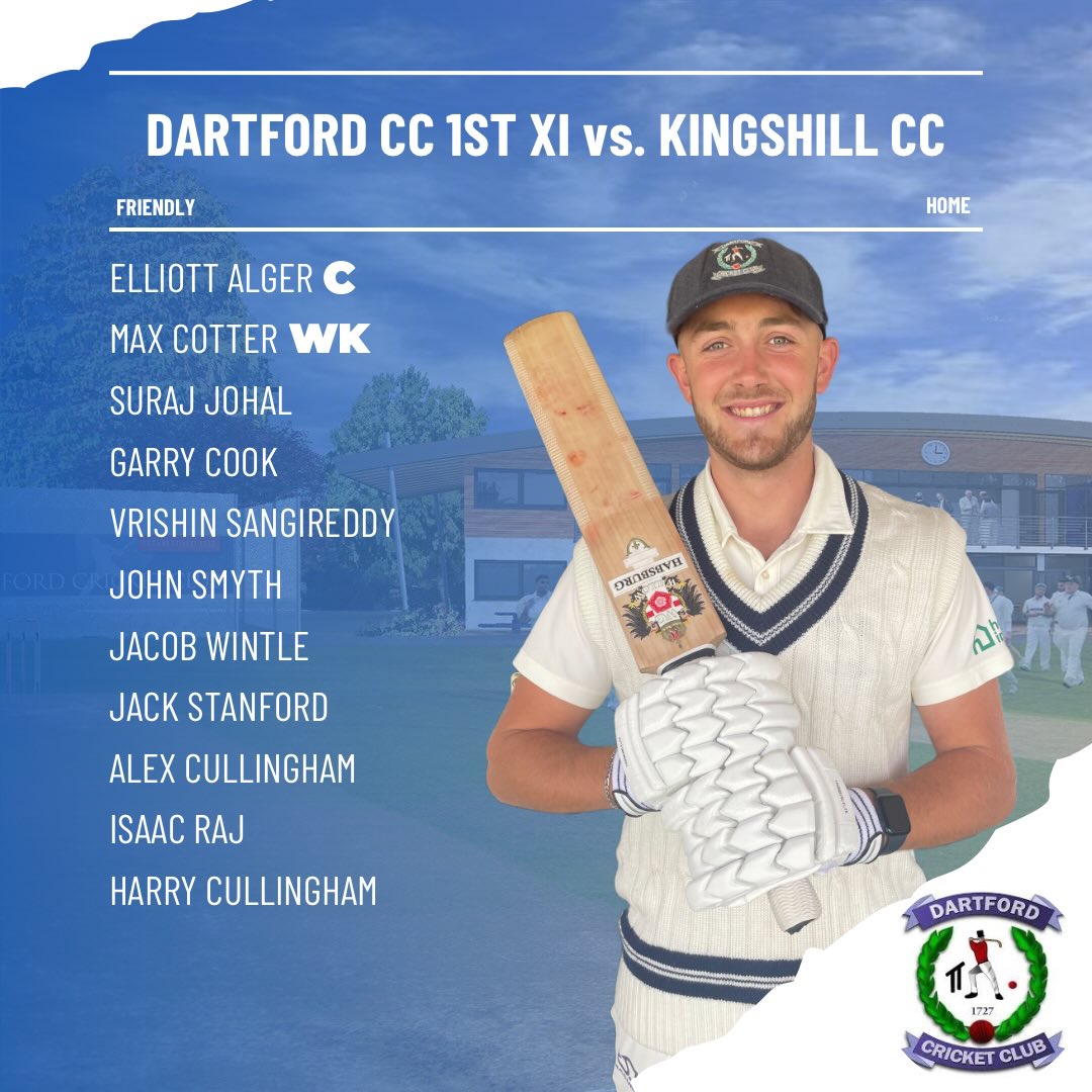 It’s our last week of friendlies for our 1s, 2s and 3s this Saturday. With all three sides playing at our home grounds! 

1s vs @kingshillcricketclub 
2s vs @upchurch_cricket 
3s vs @lordswoodccofficial 

Hopefully the weather holds off…