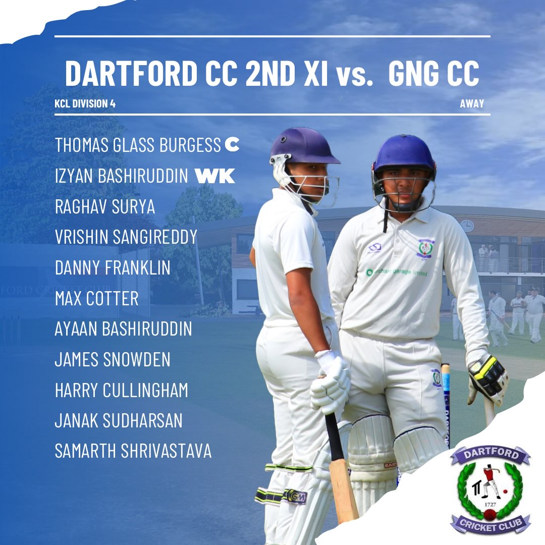 Your Dartford XI’s for the weekend.