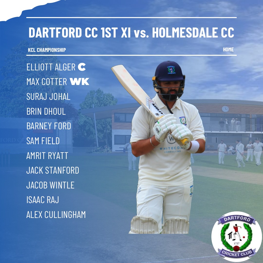 5 DCC sides in action tomorrow with 4 league games and a friendly for our 5s🎯 
Huge games across all 4 leagues as things are getting tight, so get down to support the lads! The Sunday development XI will also be playing at the hesketh 🔥 

1XI Home to @holmesdalecricket1840 
2XI Away to @holmesdalecricket1840 
3XI Home to @beckenhamcricketclub 
4XI Away to @newashgreenandhartleycc 
5XI Home to @blackheathcc 
Sunday Dev XI Home to @blackheathcc 

Let’s hope the rain stays away in this part of Kent. Enjoy the weekend darts
COYD 🎯