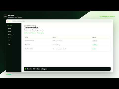 ClubOS Member Training: Check fixtures and submit availability