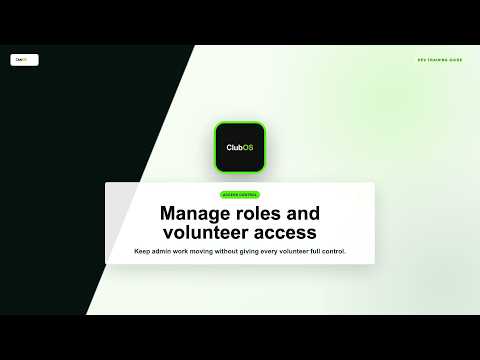 ClubOS Training: Manage admin roles and volunteer access