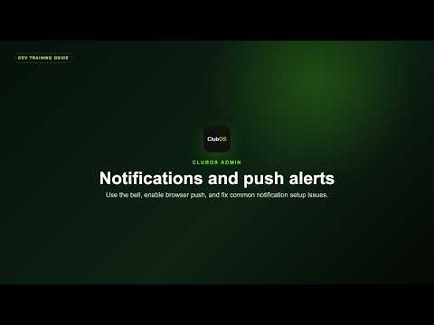 ClubOS Admin Training: Notifications, bell alerts, and push setup